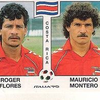 Panini Fussball WM Italien 1990 Roger Flores / Mauricio Montero Costa Rica Nr 185