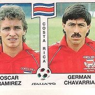 Panini Fussball WM Italien 1990 Oscar Ramirez / German Chavarria Costa Rica Nr 188