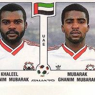 Panini Fussball WM Italien 1990 Mubarak / Mubarak UAE Nr 309