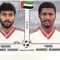 Panini Fussball WM Italien 1990 Hussain / Mubarak UAE Nr 313