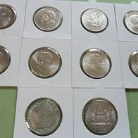 Österreich 1928 - 1937 Doppelschilling Silber 10 x 2 Schilling komplett