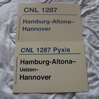 2 Zuglaufschilder CNL 1287 + CNL 1287 Pyxis