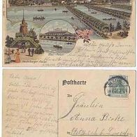 Berlin 1908 AK Litho Carlshof Restaurant. Inhaber Wilhelm Wiemer am Spandauer