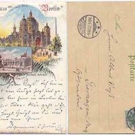 Berlin 1902 Litho Der neue Dom und Nationaldenkmal.