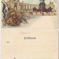 Berlin um 1900 Litho Nationaldenkmal und Medaille