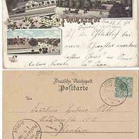Förderstedt Staßfurt 1898 Litho AK Hotel zur Eisenbahn Besitzer Otto Thiele.