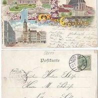 Görlitz 1898 AK Litho mit Streublumen.