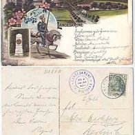 Görlitz 1910 Landeskrone Liho mit Ritter.