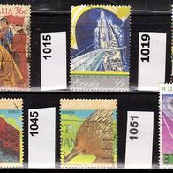 Australien Mi. Nr. 1006 + 1015 + 1019 + 1044 + 1045 + 1051 o <