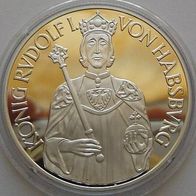 Österreich Silber 100 Schilling 1991 Rudolph I. auf dem Königsthron