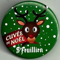 NEU ! Button "WEIHNACHTEN" Brasserie St. Feuillien Le Roeulx BL Hainaut Belgien