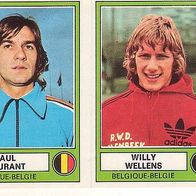 Panini Euro Football 1978 Paul Courant / Willy Wellens Belgien Nr 8 a/ b