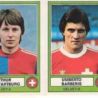 Panini Euro Football 1978 Arthur von Wartburg / Umberto Barberis Helvetia Nr 119 a/ b