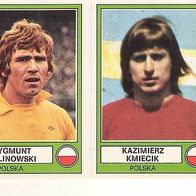Panini Euro Football 1978 Zygmunt Kalinowski / Kazimierz Kmiecik Polska Nr 209 a / b