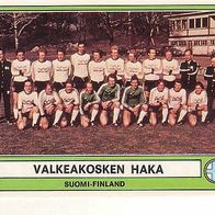 Panini Euro Football 1978 Mannschaft Valkeakosken Haka Finland Nr 240