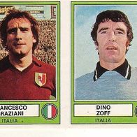Panini Euro Football 1978 Francesco Graziani / Dino Zoff Italia Nr 148 a / b