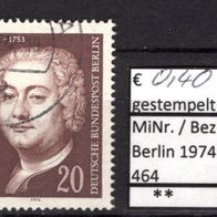 Berlin 1974 275. Geburtstag von Wenzelshaus von Knobelsdorff MiNr. 464 gestempelt -1-