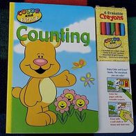 Color and Erase, Counting, 6 Erasable Crayons, Malbuch englisch