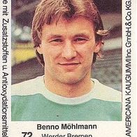 Americana Fußball Bundesliga Stars 1980 Benno Möhlmann Werder Bremen Nr 72