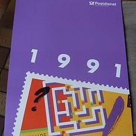 Postkalender der Deutschen Bundespost 1991 mit Plattenfehlern/ Abarten