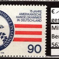 Berlin 1978 75 Jahre Amerikanische Handelskammer in Deutschland MiNr. 562 gestempelt