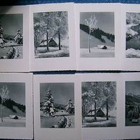 10 nostalgische Grußkarten - 50er Jahre - Wintermotive