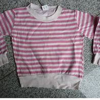 Langarmshirt weiß pink geringelt Gr. 104 Baumwolle
