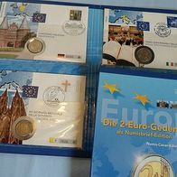 Vatikan 2005 2 Euro Gedenkm + Deutschland BRD 2006 + Italien 2005 Numisb. Edition