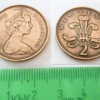 Münze * 2 TWO New Pence 1971 England Elizabeth II