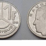 Belgien 1 Franc 1989 ## G