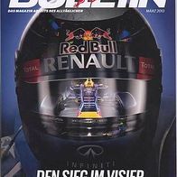 Red Bulletin-magazin Abseits des Alltäglichen/ März 2013/ Vettel: Sieg im Visier