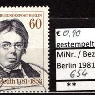 Berlin 1981 200. Geburtstag von Peter Beuth MiNr. 654 gestempelt -1-