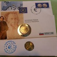 Slowenien 2007 2 Euro Gedenkmünze France Pre´seren - als Europa Numisb. - Edition * *