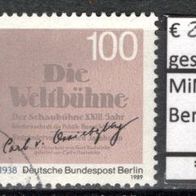 Berlin 1989 100. Geburtstag von Carl von Ossietzky MiNr. 851 gestempelt -2-