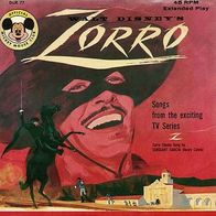 7"WALT DISNEY´S ZORRO · Songs From The Exciting TV Series (ST EP RAR 1969)