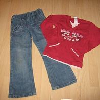 schöner 2teiler / Kombi (Jeans + LA-Shirt) Berti / Palomino Gr. 116/122 (0313)