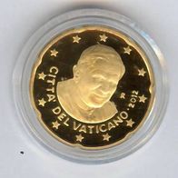 Vatikan 20 Euro Cent Münze KMS 2012 Polierte Platte PP org. Kapsel PAPST Benedikt