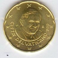 Vatikan 20 Euro Cent Münze KMS 2012 PAPST Benedikt