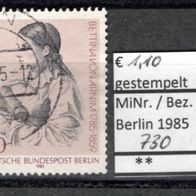 Berlin 1985 200. Geburtstag von Bettina von Arnim MiNr. 730 gestempelt -2-