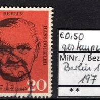 Berlin 1961 10. Todestag von Hans Böckler MiNr. 197 gestempelt -1-