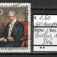 Berlin 1969 200. Geburtstag von Alexander Freiherr von Humboldt MiNr. 346 gestempelt