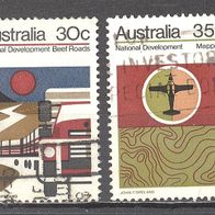 Australien, 1973, Mi. 524, 525, Straßenbau, Vermessung, 2 Briefm., gest.