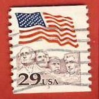 USA 1991 Freimarke Mount Rushmore mit Pl. Nr.3 Mi.2123.I gest.