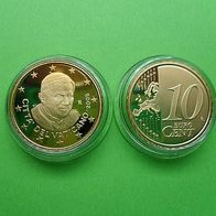 Vatikan 2008 10 Euro-Cent PP in Münzkapsel