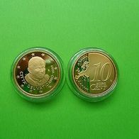 Vatikan 2009 10 Euro-Cent PP in Münzkapsel