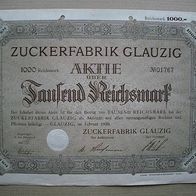 kein BARoV: Zuckerfabrik Glauzig Sachsen-Anhalt 1.000 RM 1929