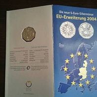Österreich 5 Euro 2004 hgh im Blister, EU-Erweiterung