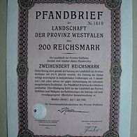 Pfandbrief der Landschaft der Provinz Westfalen 200 RM 1940
