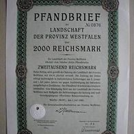 Pfandbrief der Landschaft der Provinz Westfalen 2.000 RM 1940