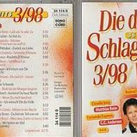 Die deutsche Schlagerparade 3/98 ist eine Doppel CD (36 Songs)